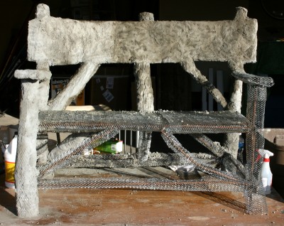 Concrete forced through wire armature