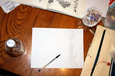 Designing at the Kitchen Table hand drawn design
