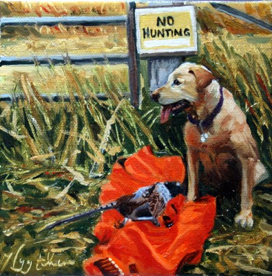 Yellow Lab with pheasant