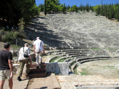 Sandy and Leslie entering the Theatre of Argos