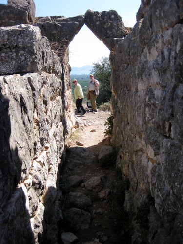 Lindsay and Leslie framed in the Pyramid's doorway